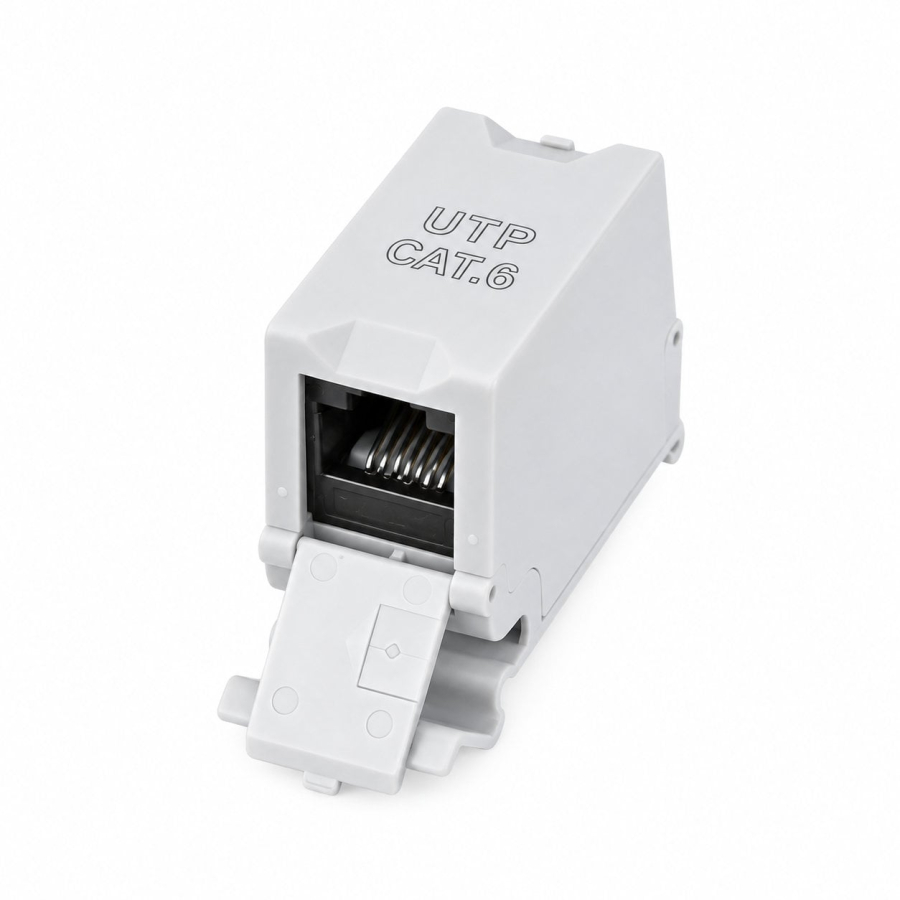 Adattatore per Guida DIN Cat.6 RJ45 F/F UTP